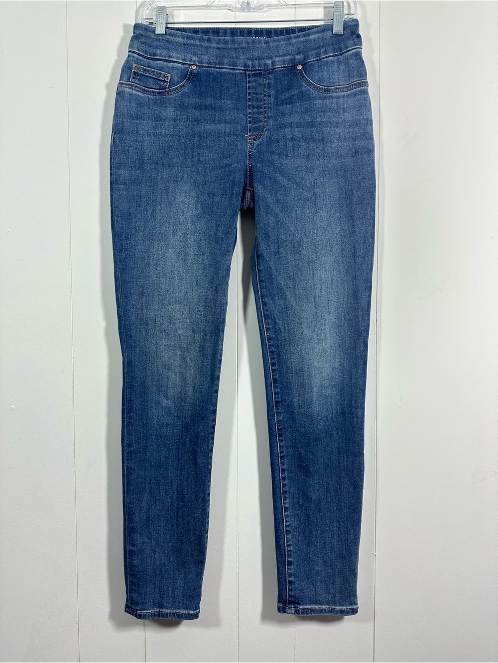 Chicos Pull-On Jeggings Sz 4R Womens Blue Stretch Denim Skinny Jeans
